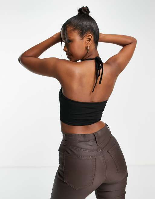 ASOS DESIGN - Sort bandeau-top med firkantet hals og krydsstropper, 2 af 4