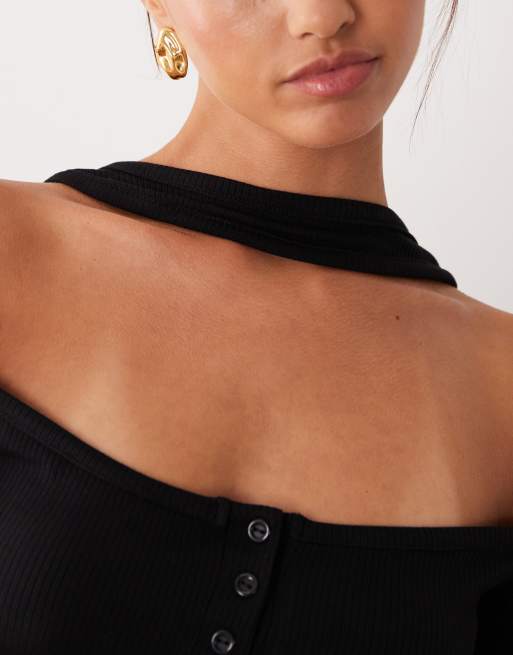 ASOS DESIGN - Sort bandeau-top med tørklædedetalje, 3 af 4