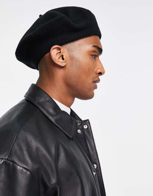 ASOS DESIGN - Sort baret i uld