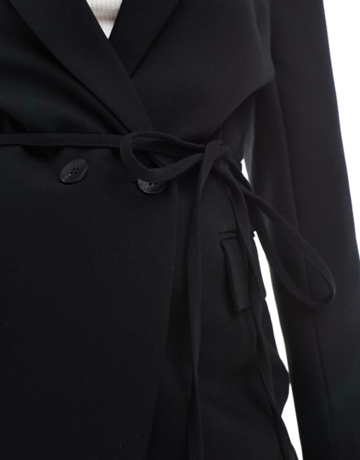 ASOS DESIGN - Sort blazer med bindebånd og indsnøring i taljen, 3 af 4