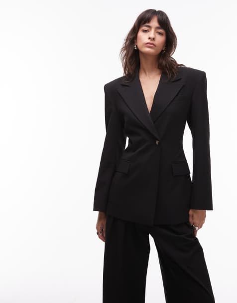 ASOS DESIGN - Sort blazer med høj, indsyet talje - view 1