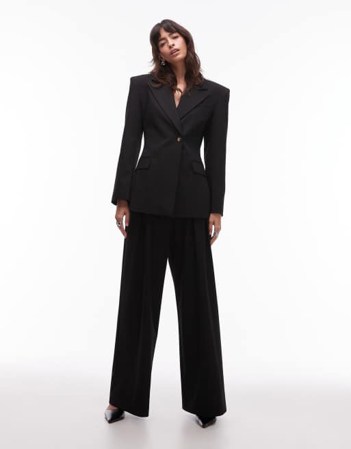 ASOS DESIGN - Sort blazer med høj, indsyet talje, 2 af 4
