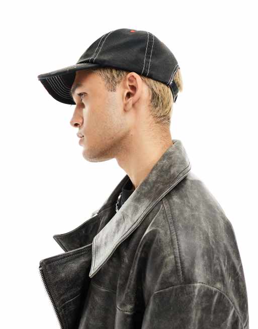 ASOS DESIGN - Sort blød baseballkasket med grafisk broderi, 2 af 4