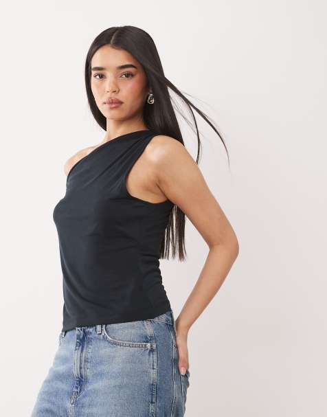 ASOS DESIGN - Sort blød offshoulder-top med snoning - view 1