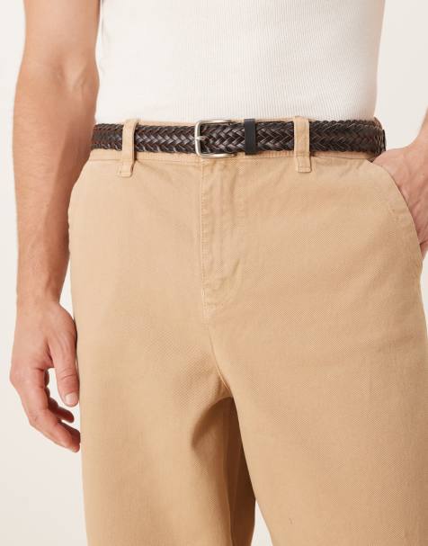 ASOS DESIGN - Sort bælte i vævet læder - view 1