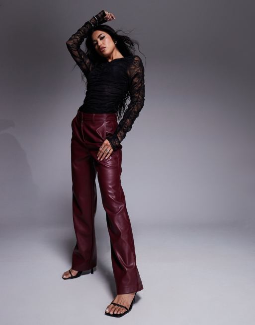 ASOS DESIGN - Sort bodystocking med lange ærmer og rynker foran i blondestof, 2 af 4