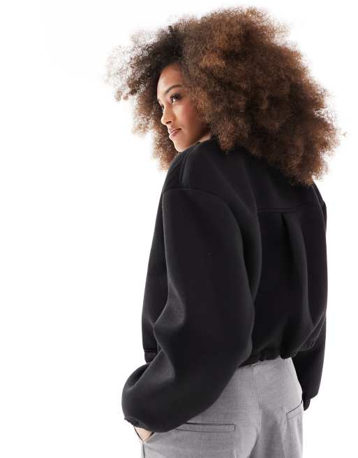 ASOS DESIGN - Sort bomber-jakke i scuba-stof, 4 af 4