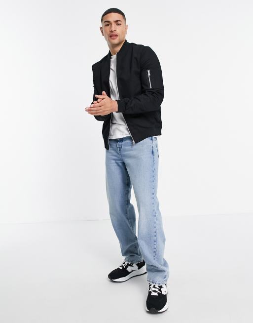 ASOS DESIGN - Sort bomberjakke med MA 1 lomme, 4 af 4