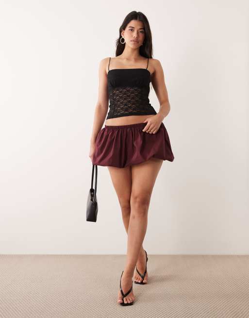 ASOS DESIGN - Sort cami-top i blondestof med firkantet hals og stropper, 2 af 4