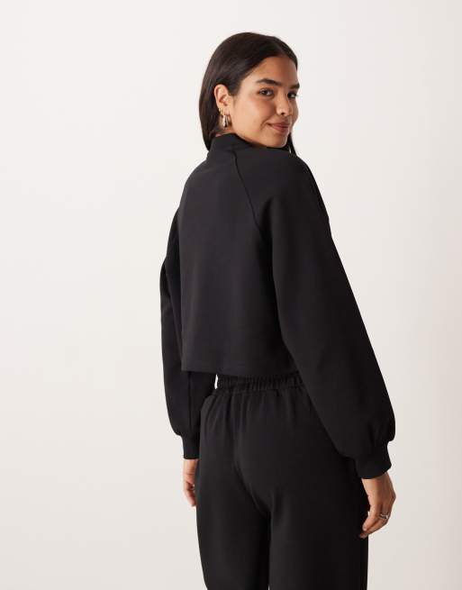 ASOS DESIGN - Sort cardigan med interlock-syninger - Del af sæt, 4 af 4