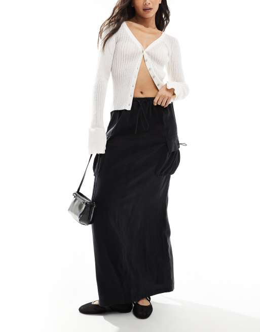 ASOS DESIGN - Sort cargo-maxinederdel