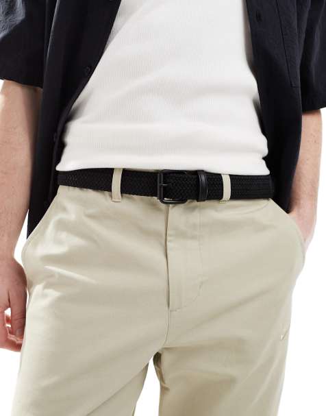 ASOS DESIGN - Sort casual flettet bælte i vævet stof - view 1