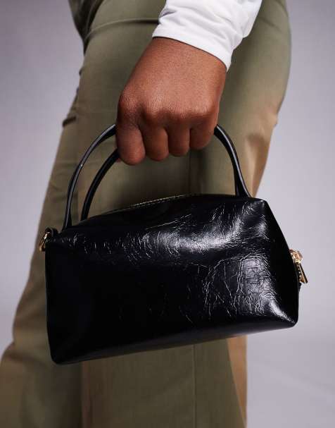 ASOS DESIGN - Sort clutch-minitaske med tekstur og crossbody-rem - view 1