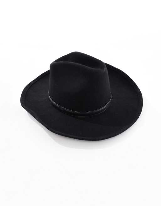 ASOS DESIGN - Sort cowboyhat med bånd i imiteret læder, 3 af 4