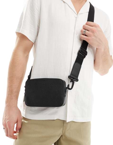 ASOS DESIGN - Sort crossbody-kamerataske i imiteret læder - view 1