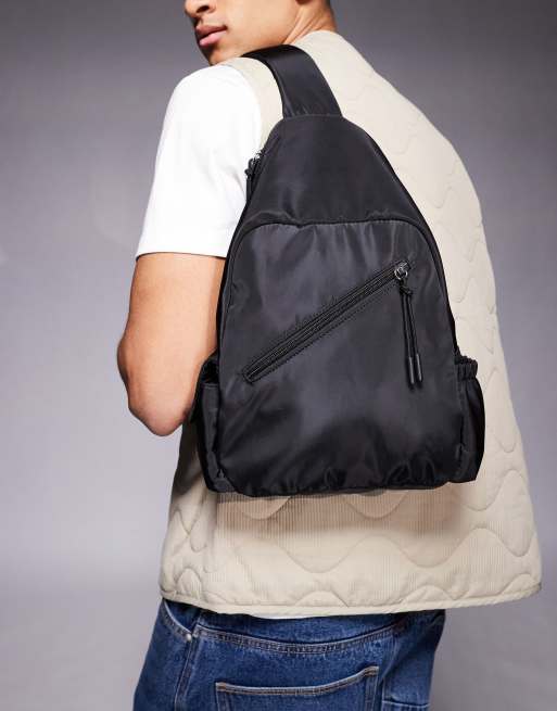 ASOS DESIGN - Sort crossbody-rygsæk i nylon, 4 af 4
