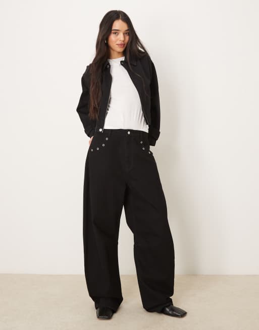 ASOS DESIGN - Sort denimjakke med justerbar talje, 4 af 4
