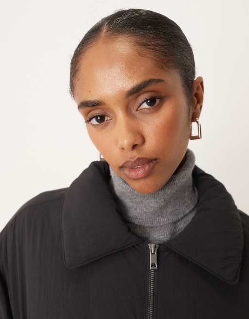 ASOS DESIGN - Sort dynejakke med krave, 2 af 4