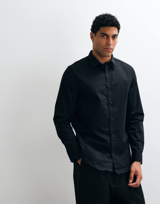 ASOS DESIGN - Sort elegant skjorte i regular fit, 5 af 5