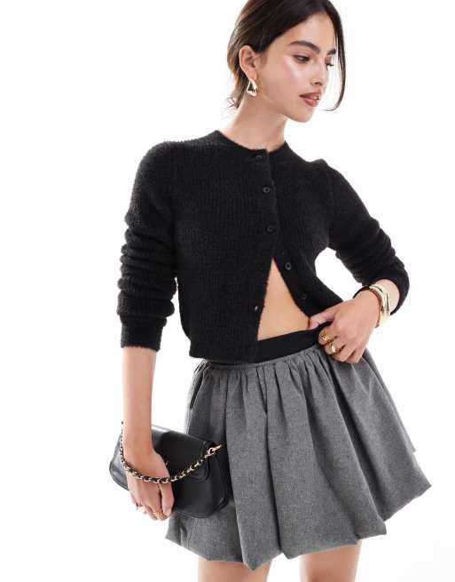 ASOS DESIGN - Sort figursyet cardigan i blødt garn