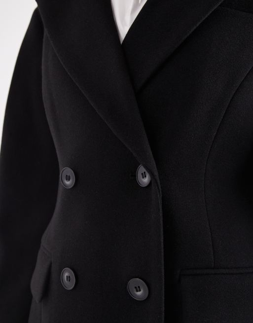 ASOS DESIGN - Sort formel skulpturel longline frakke, 4 af 4