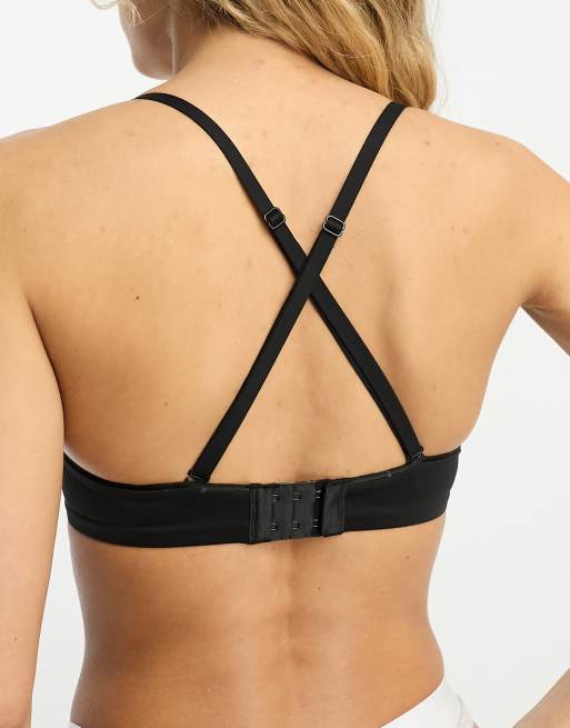 ASOS DESIGN - Sort formstøbt og stropløs BH med gennemsigtig midterdel og multifunktionelt design i mikrofiber, 2 af 4