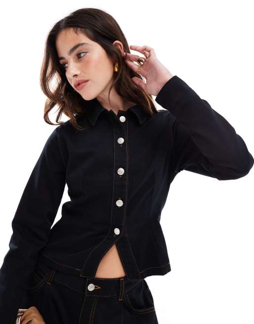 ASOS DESIGN - Sort habitjakke i slim fit