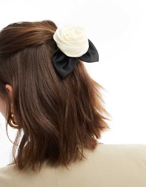 ASOS DESIGN - Sort hårelastik med corsagedetalje