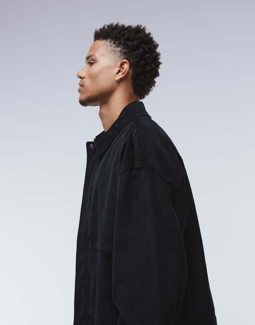 ASOS DESIGN - Sort Harrington-jakke i fløjl, 4 af 5