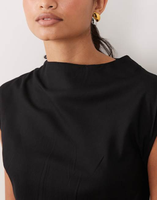ASOS DESIGN - Sort højhalset minikjole, 2 af 4