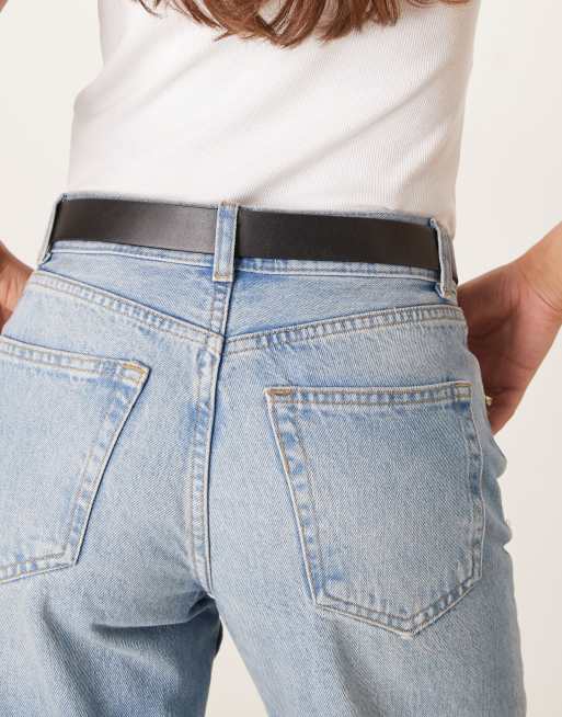 ASOS DESIGN - Sort hofte- og taljebælte med hamret spænde, 3 af 3