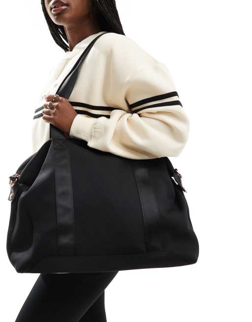 ASOS DESIGN - Sort hold-all-weekendtaske i scuba-stof