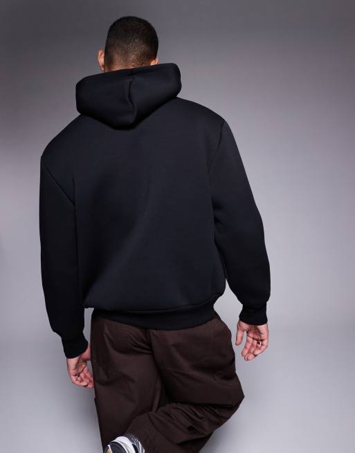 ASOS DESIGN - Sort hættetrøje i kraftigt scubalignende materiale med oversized pasform, 3 af 4
