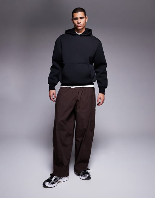 ASOS DESIGN - Sort hættetrøje i kraftigt scubalignende materiale med oversized pasform, 4 af 4