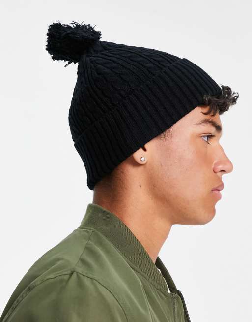 ASOS DESIGN - sort hue i kabelstrik med kvast, 4 af 4
