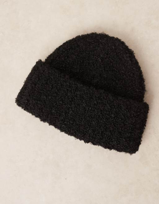 ASOS DESIGN - Sort hue i ribstrikket bouclé, 3 af 3