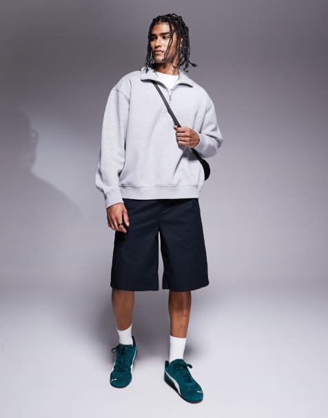 ASOS DESIGN - Sort jorts i hørblanding i længere længde - view 1