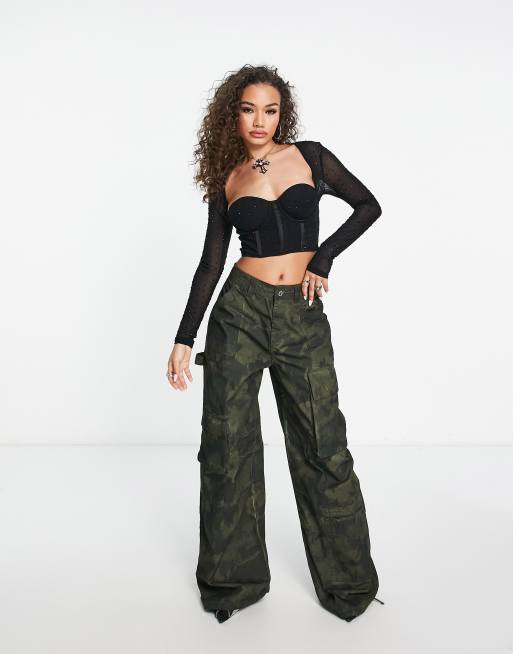 ASOS DESIGN - Sort korsettop med skåle og hotfix-krystalnitter, 3 af 4