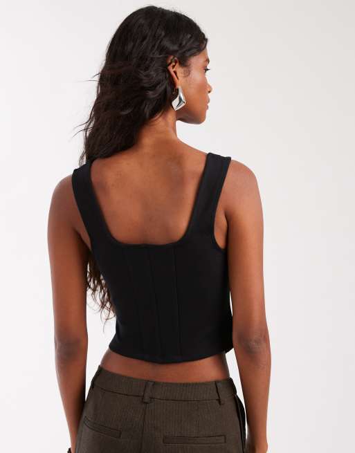 ASOS DESIGN - Sort korsettop med snørehuller foran, 4 af 4