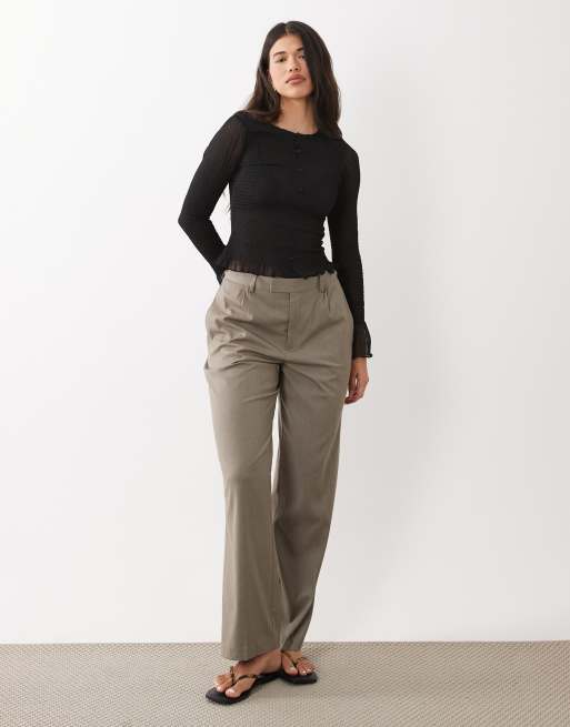 ASOS DESIGN - Sort langærmet overdel i mesh med smocksyninger og knapper, 2 af 4