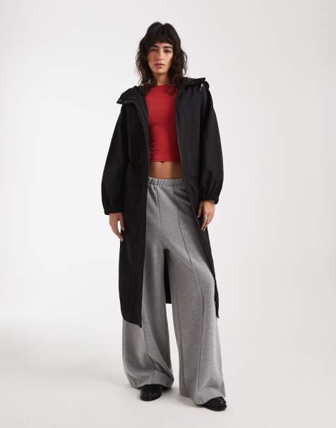 ASOS DESIGN - Sort longline-regnfrakke i tech-stof - view 1