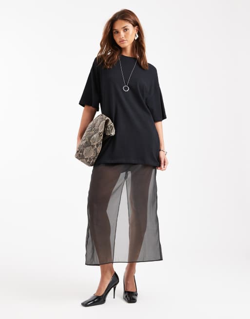ASOS DESIGN - Sort longline-T-shirt, 2 af 4