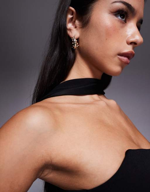 ASOS DESIGN - Sort longline-top med bandeau-snit, struktur og tørklædedetalje, 3 af 4