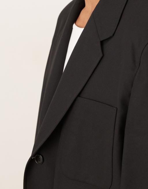 ASOS DESIGN - Sort løstsiddende habitjakke i twill, 5 af 5