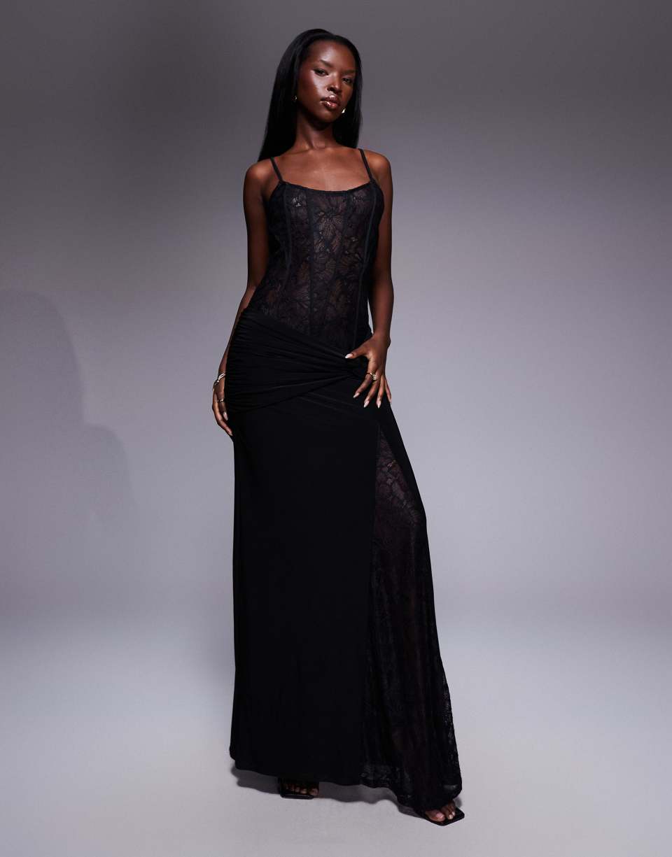 Lace Corset Maxi Dress