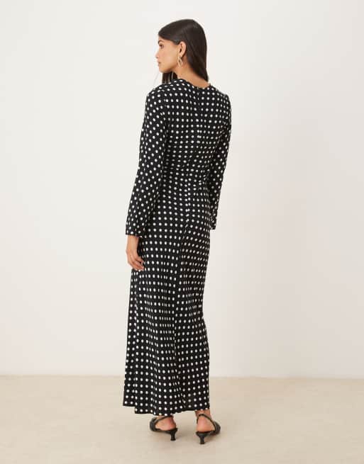 ASOS DESIGN - Sort maxikjole med rund hals og prikker, 2 af 4