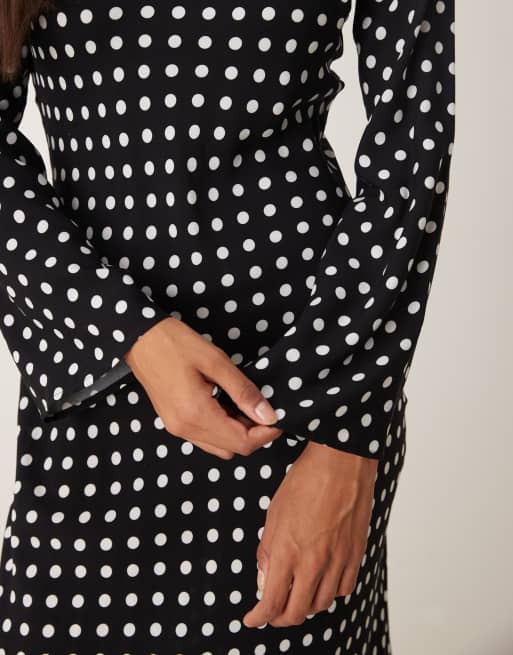 ASOS DESIGN - Sort maxikjole med rund hals og prikker, 3 af 4