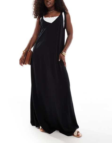 ASOS DESIGN - Sort maxikjole med stropdetalje med D-ring - view 1