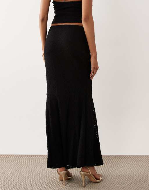 ASOS DESIGN - Sort maxinederdel i blondestof med havfruesnit - Del af sæt, 2 af 5
