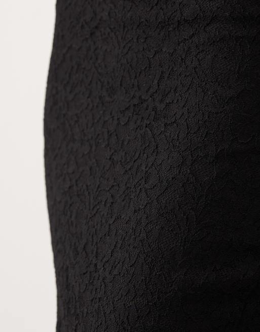 ASOS DESIGN - Sort maxinederdel i blondestof med havfruesnit - Del af sæt, 4 af 5